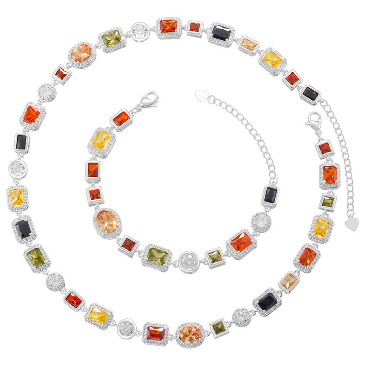 Elegant Square Zircon Choker Necklace – Luxury Shiny Collar