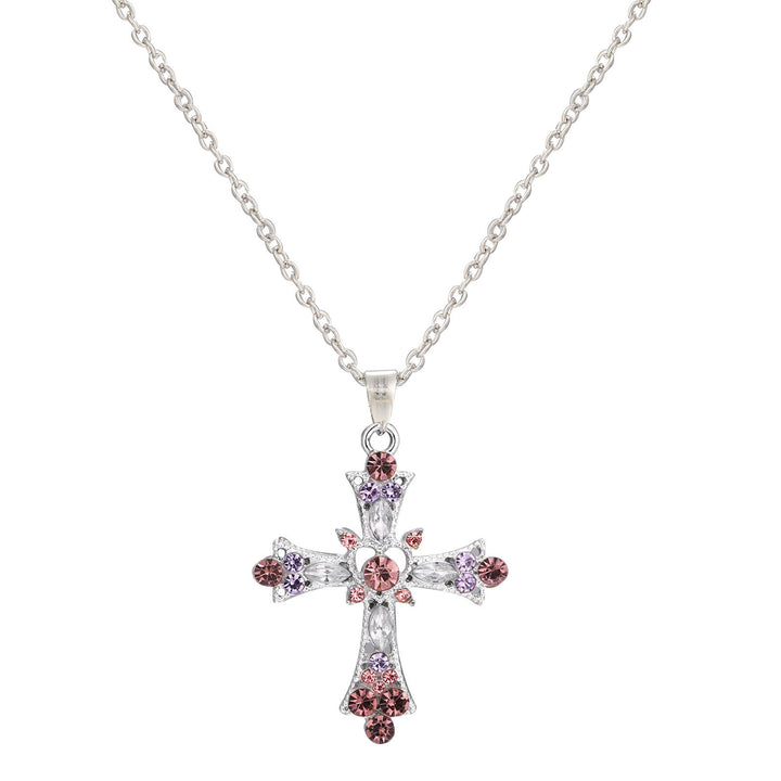 Gothic Style Crystal Cross Necklace for Women