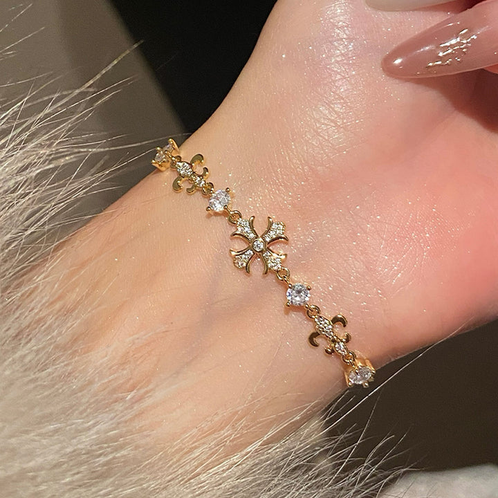 Cross & Starburst Stackable Bracelet Set (Light Luxury Niche Exquisite Bracelet Set)