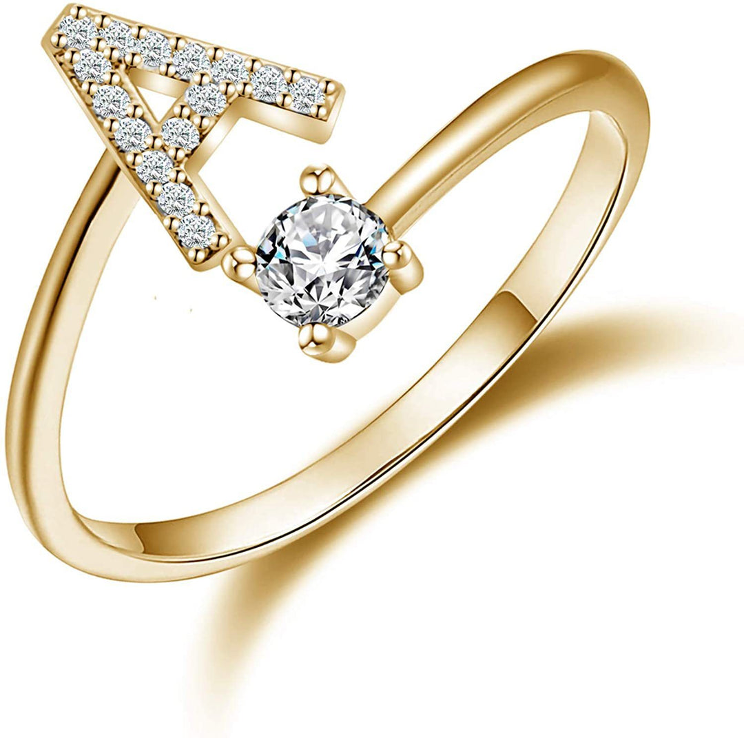 Initial Diamond Open Ring