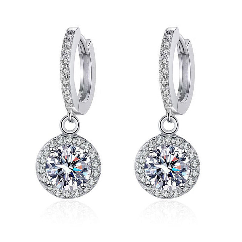 Silver Base Full Diamond Multi-Shaped Pendant Earrings (Luxury Elegant Multi-Style)