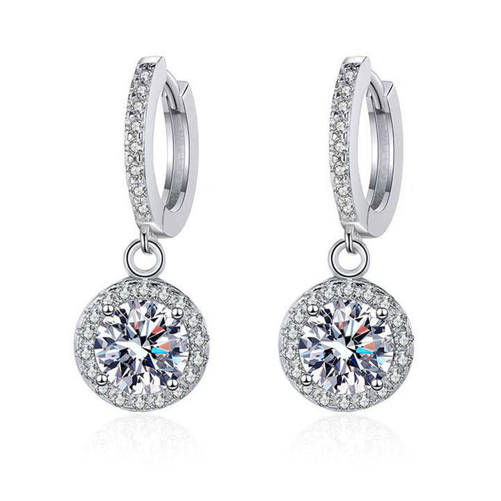 Silver Base Full Diamond Multi-Shaped Pendant Earrings (Luxury Elegant Multi-Style)