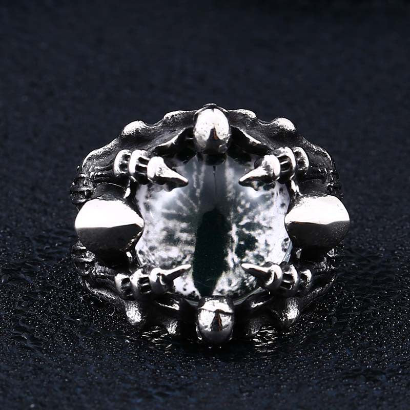 Evil Eye Gothic Punk Titanium Steel Ring (Dark Style Exaggerated Version)