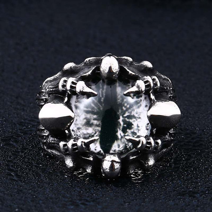 Evil Eye Gothic Punk Titanium Steel Ring (Dark Style Exaggerated Version)