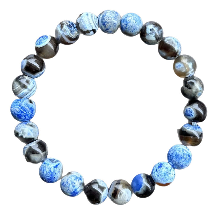 Mexican Blue Fire Agate Wealth Bracelet for Men & Women