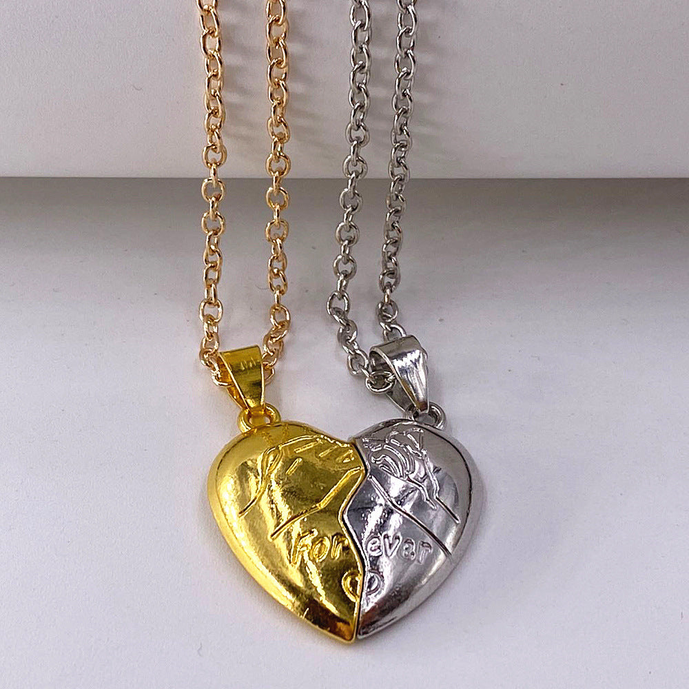 Creative Pinky Promise Heart Magnetic Couple Necklace
