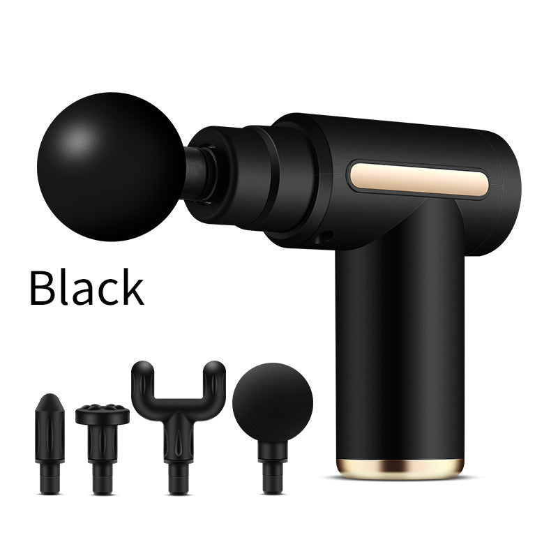 Mini Portable Massage Gun, Multi-Speed Electric Muscle Massager with 4 Interchangeable Heads for Sports & Home Use