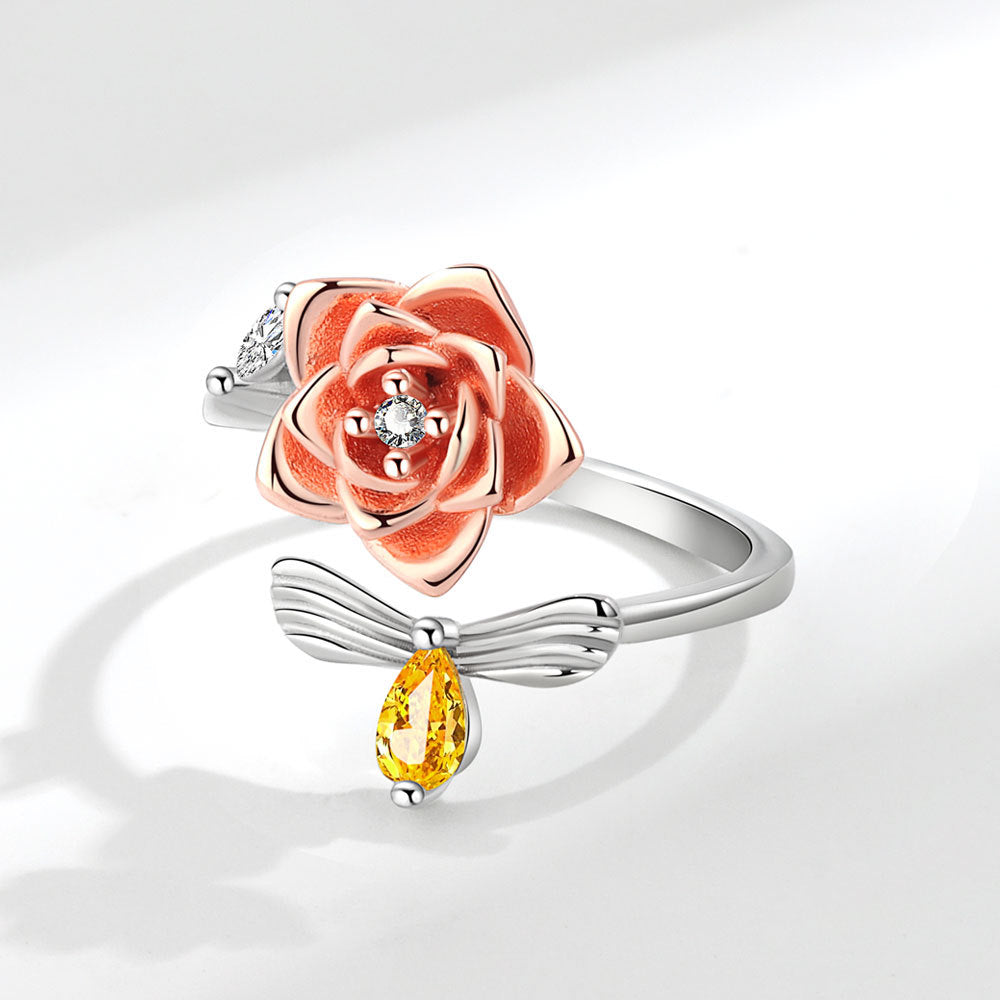 Adjustable Rotating Flower Ring – Creative Stress-Relief Rose Ring for Women