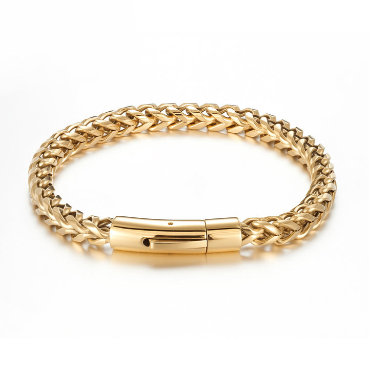 6mm Round-Polished Bold 18K Titanium Steel Bracelet (Multi-Color Men's Edgy Style)