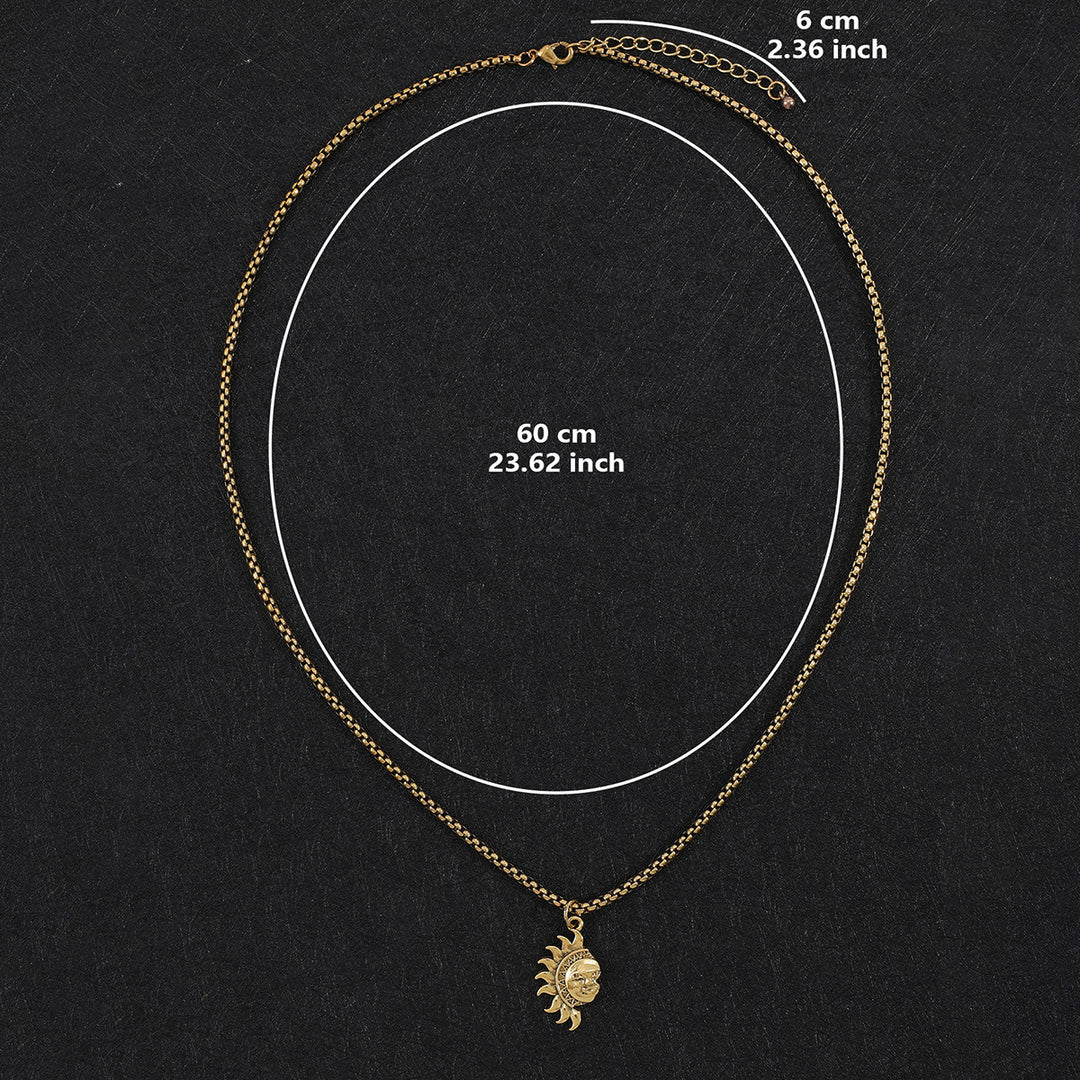 Sun & Moon Asymmetric Couples Jewelry Set – Necklace & Earrings