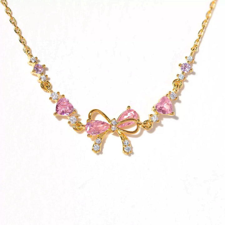 Bowknot & Heart Zircon Bracelet for Women – Cute and Trendy Minimalist Design