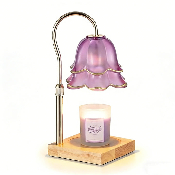 Flower Candle Warmer Lamp with Timer : With 2 Bulbs, Table Lamp Height Adjustable, Home Bedroom Decor, House Warming Gift, Birthday Gift, Gift for Women, Mother's Day Gifts Decoration Items Ornaments