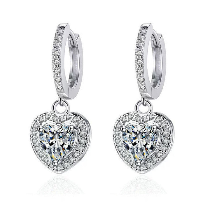 Silver Base Full Diamond Multi-Shaped Pendant Earrings (Luxury Elegant Multi-Style)
