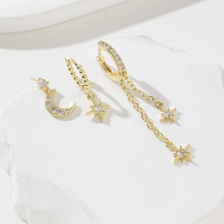 Zircon Butterfly, Flower, Star & Moon Earring Set – Elegant Luxury Style