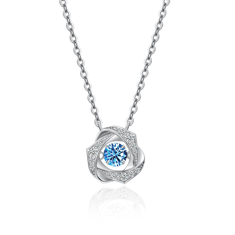 S925 Sterling Silver Sparkling Heart Necklace for Women
