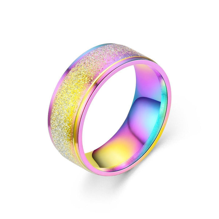 Matte Spark Wide Band Plain Ring