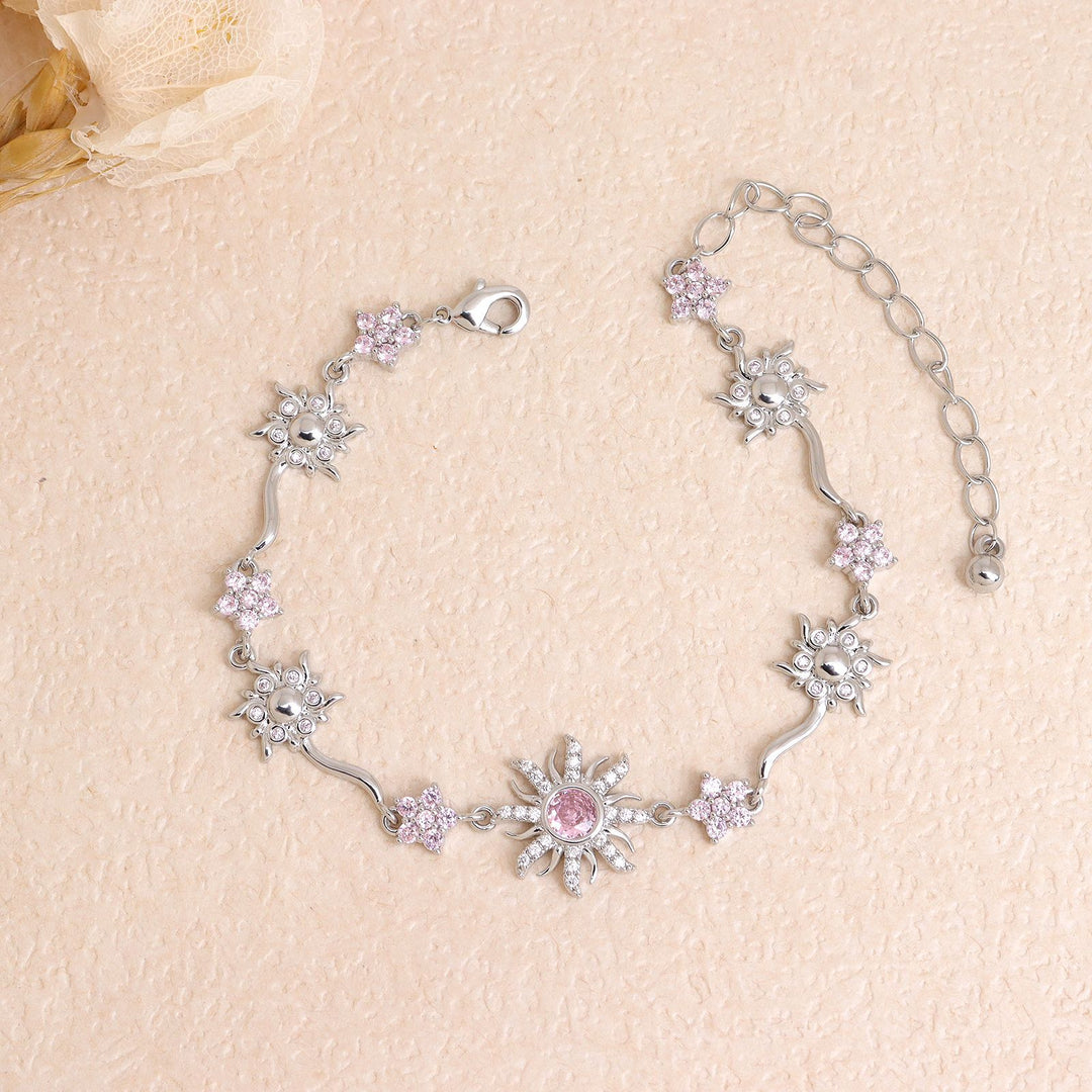 Elegant Gold-Plated Purple Sunflower Bracelet for Women