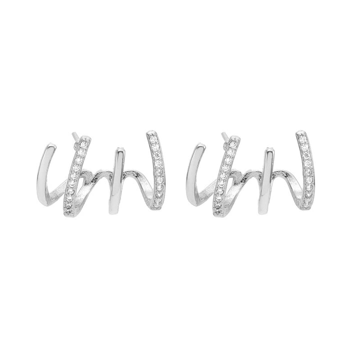Wave Curve Diamond-Inlaid Earrings (Minimalist Agile Style Series)