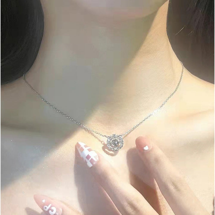 Circle Halo Colored Gem Necklace (Women's Luxury Elegant Style)