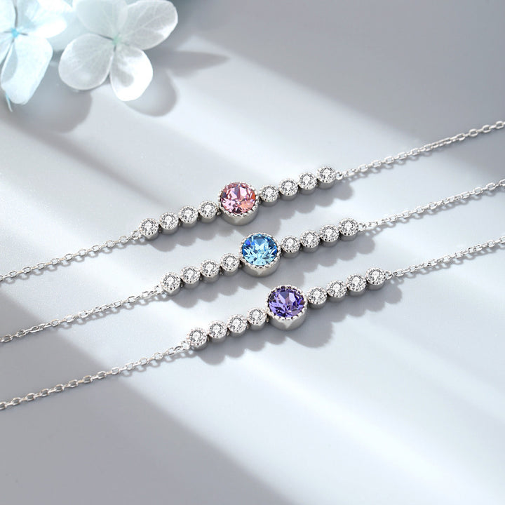 S925 Sterling Silver Ocean Heart Crystal Bracelet for Women