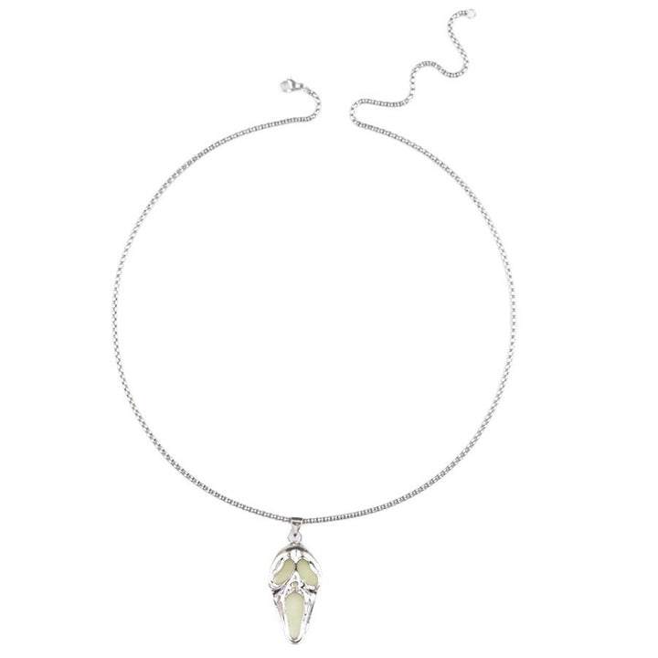 Colorful Glow-in-the-Dark Skull Pendant Necklace