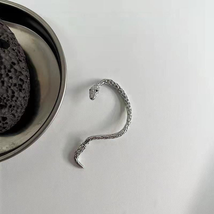925 Sterling Silver Minimalist Niche Snake Earrings - Snake-Shaped Ear Hooks (Ear Piercing Required)
