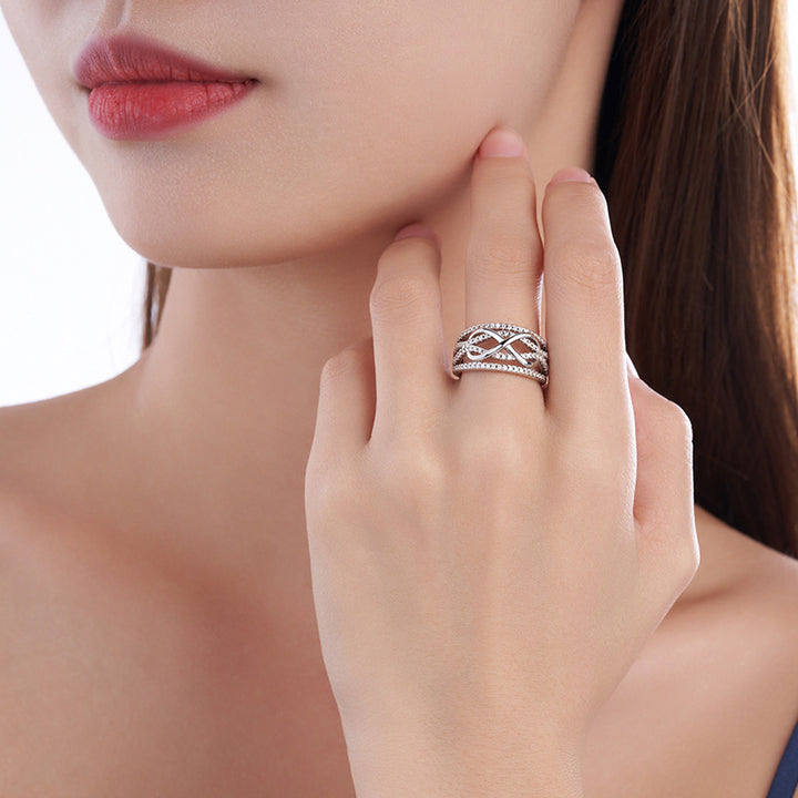 Infinity Symbol Micro-Diamond Multi-Layer Ring (Luxury Romantic Couple Style)