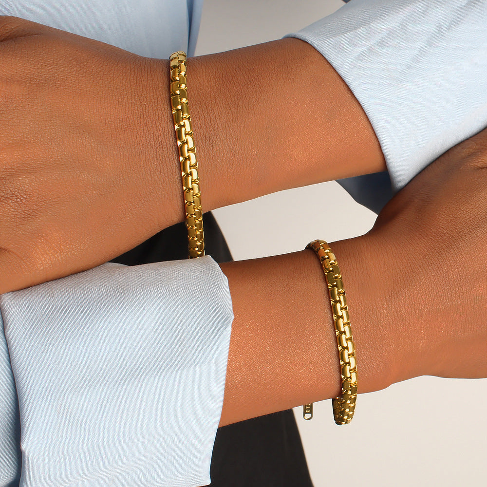 Vintage Gold Chain Stackable Bracelet Set (Light Luxury Niche Versatile Bracelets)