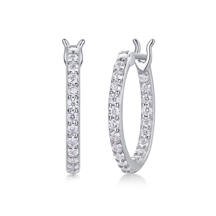 Fashion Luxury S925 Sterling Silver Moissanite Hoop Earrings for Women