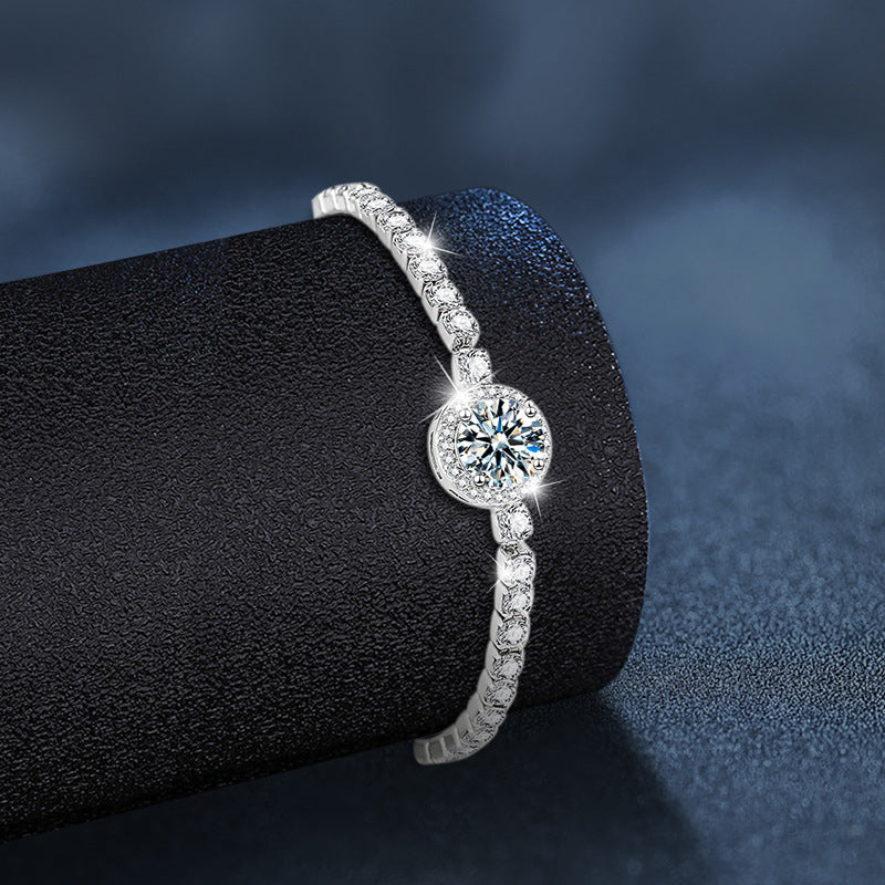 Luxury S925 Sterling Silver Moissanite “Starlight” Bracelet for Women