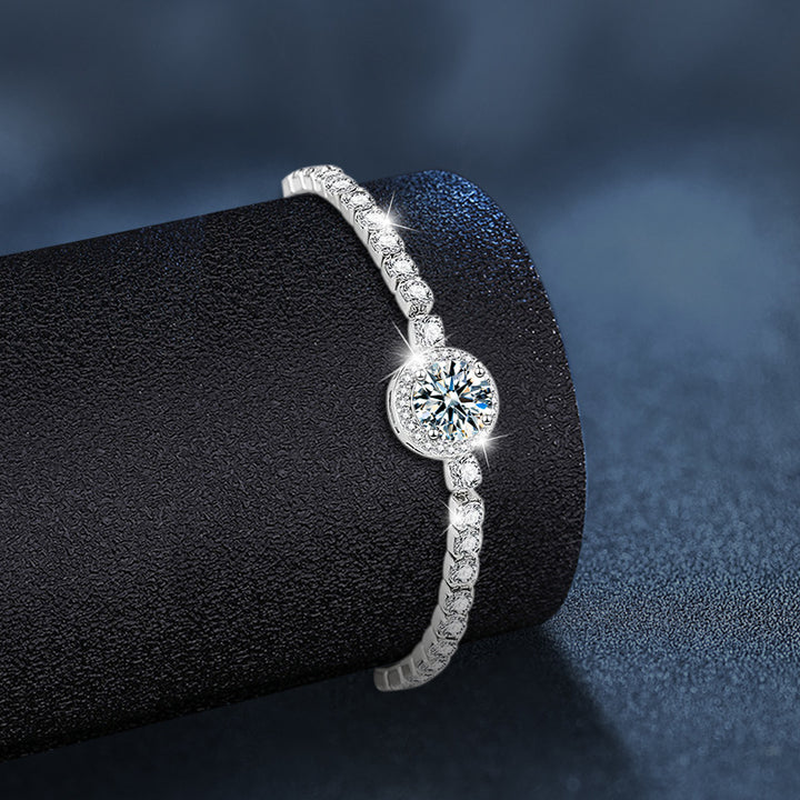 Luxury S925 Sterling Silver Moissanite “Starlight” Bracelet for Women
