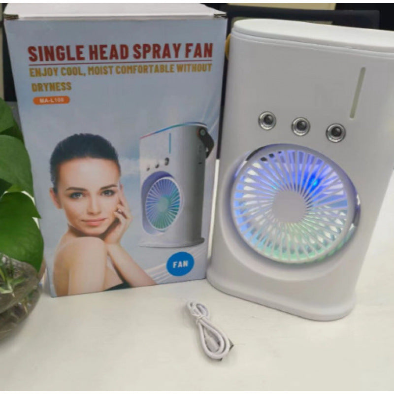 Single-Head Desktop Spray Cooling Fan, USB Rechargeable Portable Silent Water Mist Mini Air Cooler for Home Use