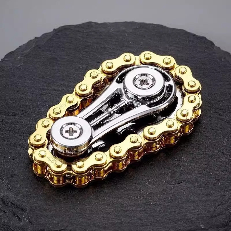 Gear Chain Metal Fidget Spinner (Stress-Relief High-Tech Creative Finger Toy)