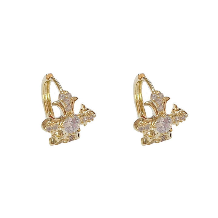 Vintage Cross Pavé Huggie Earring Set (Light Luxury Niche Edgy Earrings)