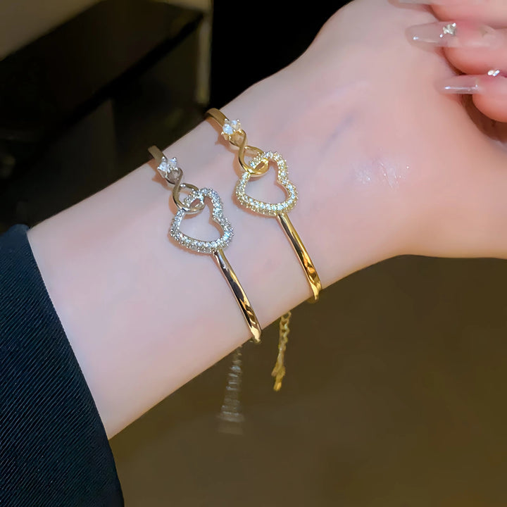 Infinity Heart Micro-Diamond Couple Bracelet (Romantic Luxury Bond Style)