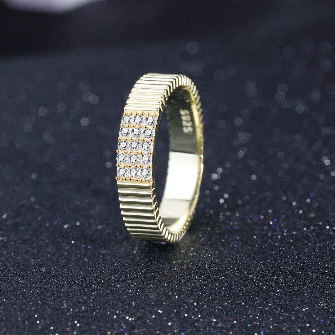 S925 Sterling Silver Pavé Diamond Ring