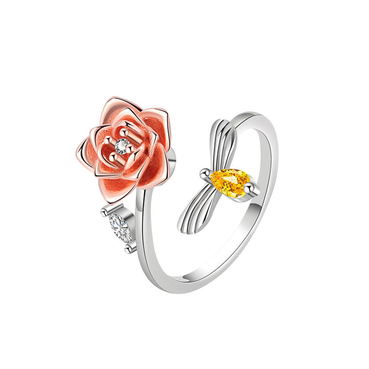 Adjustable Rotating Flower Ring – Creative Stress-Relief Rose Ring for Women