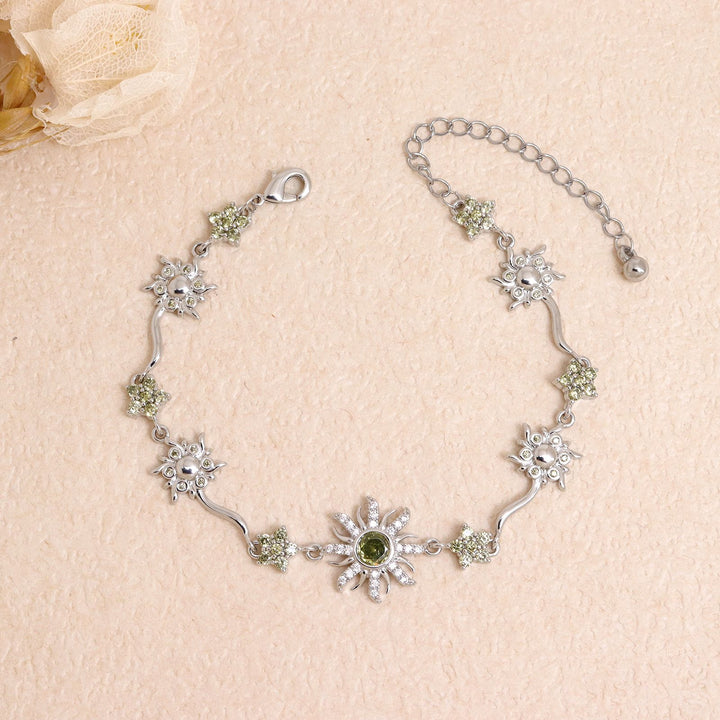 Elegant Gold-Plated Purple Sunflower Bracelet for Women