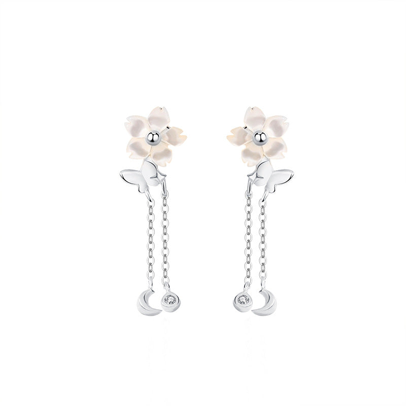 “Floral Butterfly Dance” S999 Pure Silver Jewelry Set – Bracelet / Necklace / Earrings