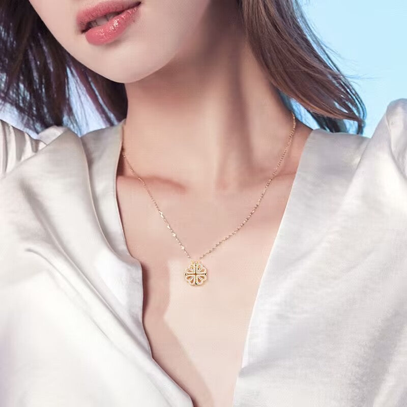 Transformable Heart Double Layer Choker Set (Light Luxury Niche Romantic Necklace)
