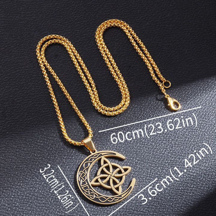 Vintage Celtic Witch Knot Hollow Pendant Street Style Necklace