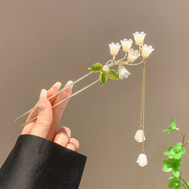 Modern Environmental Protection Alloy Tassel Hairpin - Women's Bun Chignon Dangle Hair Accessory