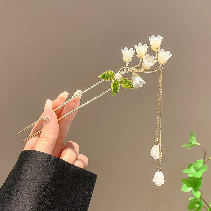 Modern Environmental Protection Alloy Tassel Hairpin - Women's Bun Chignon Dangle Hair Accessory