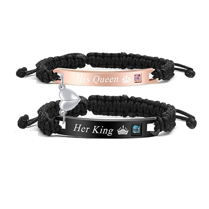 Couple Magnetic Hand-Woven Rope Bracelet – Eternal Heart Connection