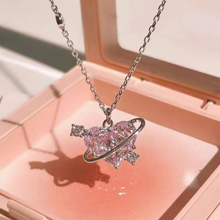 Heart Planet Diamond Necklace