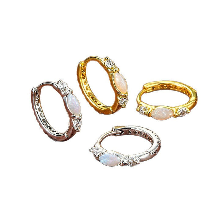 Marquise Opal Huggie Earrings (Light Luxury Minimalist Versatile Earrings)