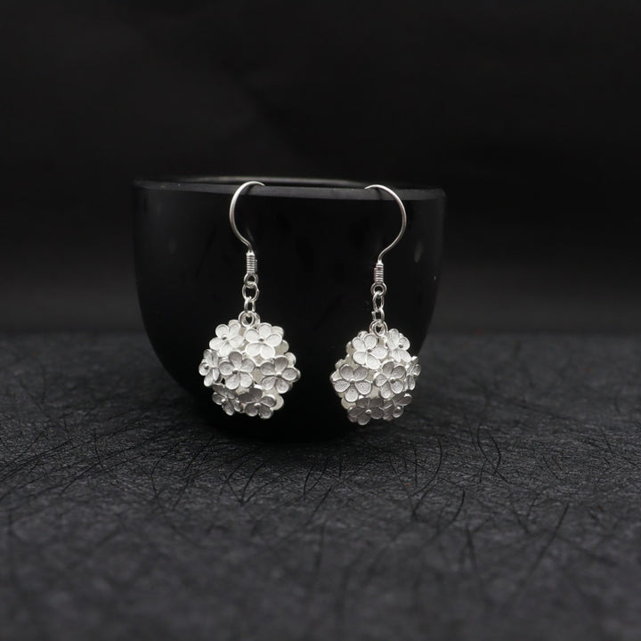 Elegant Retro S925 Sterling Silver Plum Blossom Earrings for Women