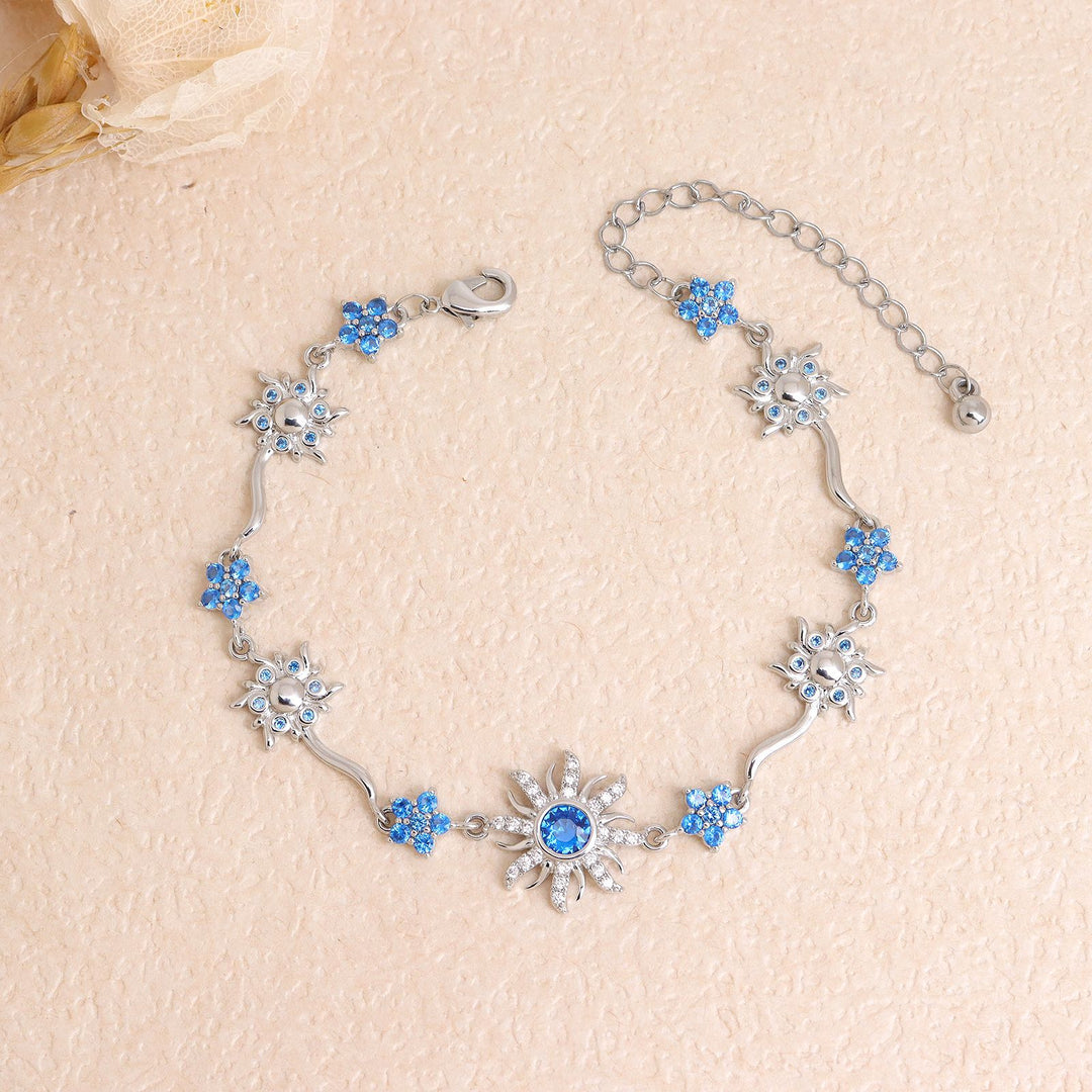 Elegant Gold-Plated Purple Sunflower Bracelet for Women