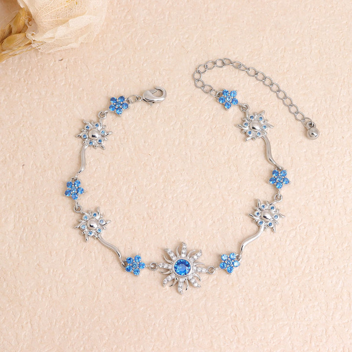 Elegant Gold-Plated Purple Sunflower Bracelet for Women