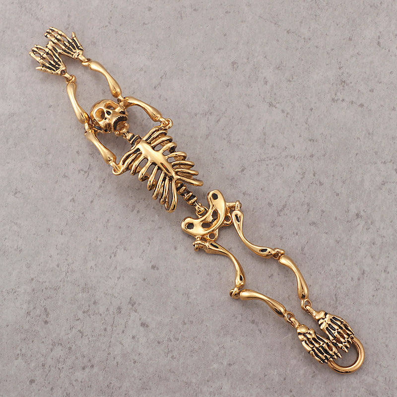 Men's Gothic Skull Bracelet – Titanium Steel Skeleton Chain